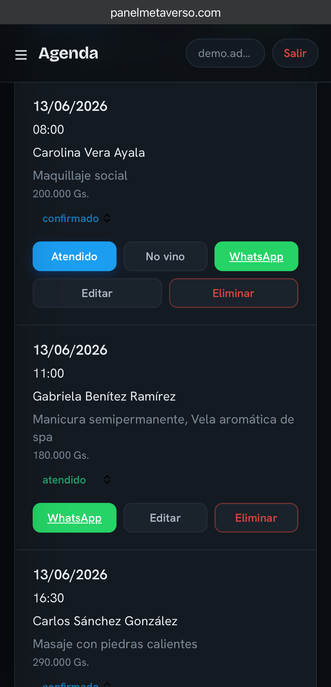 Agenda de turnos